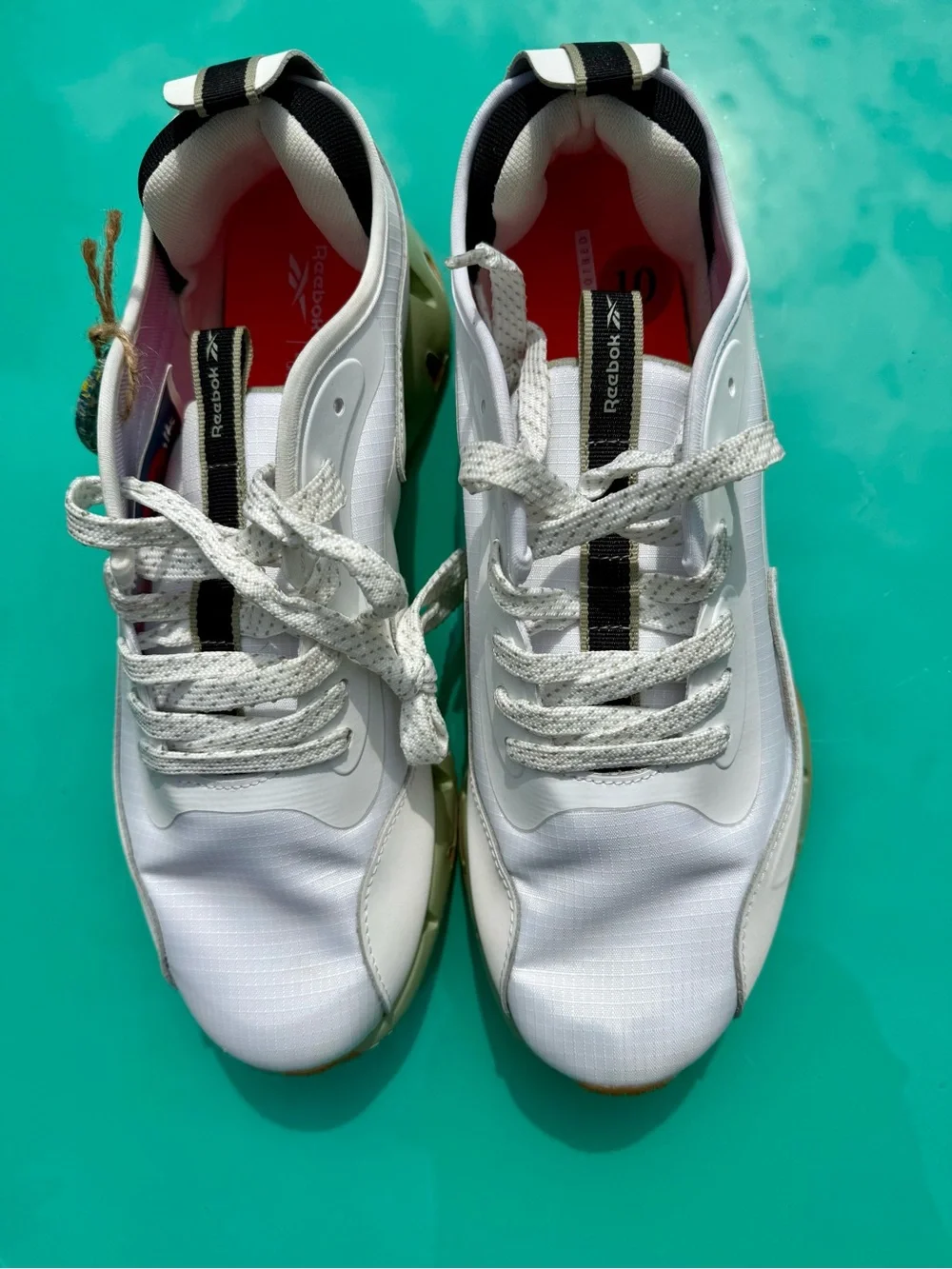 Reebok White Sneakers with Black and Red Details